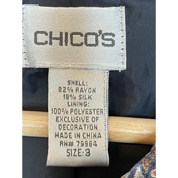 VTG Velvet Blazer XL 90s Y2K Boho Paisley Jacket Gold Burgundy Rayon Silk USA - Picture 6 of 16